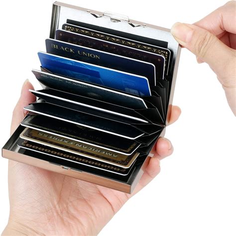 metal contactless card holder|BONSYL® RFID Slim Metal Credit Card Holder Wallet for Ladies .